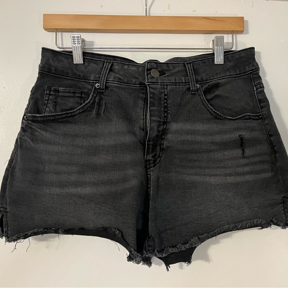 High Rise Black Jean Shorts. Size 12. - Picture 1 of 2